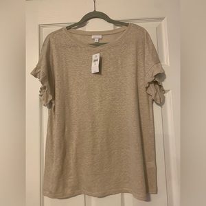 New with tags!  J. Jill beige linen knit top Size M